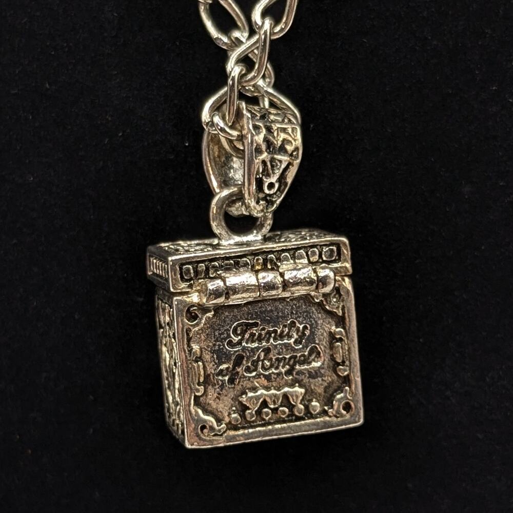 Patricia Victoria Hale Guardian Angels Silver Tone Prayer Box Pendant Necklace - Picture 3 of 8